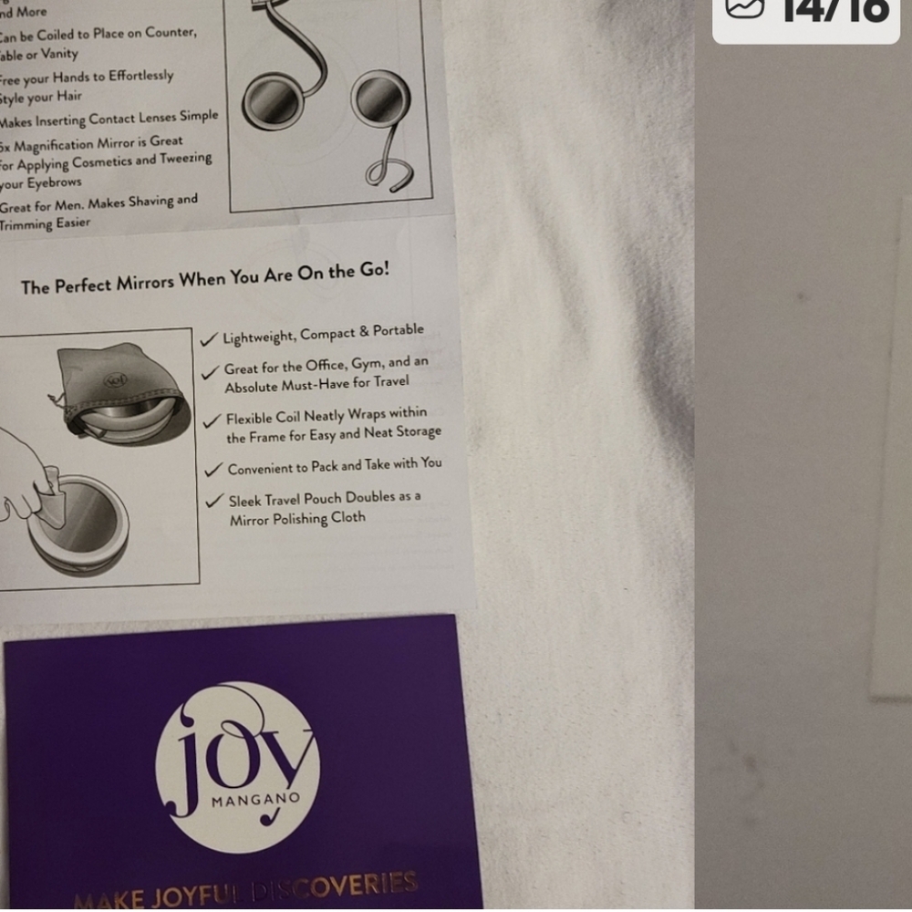 Joy Mangano Women Handy Hook Mirror Set - Purple - Picture 5 of 13